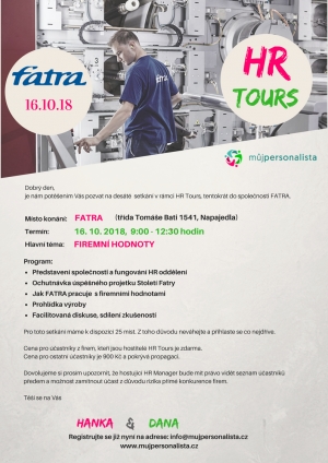 HR Tours ve společnosti Fatra - Firemní hodnoty